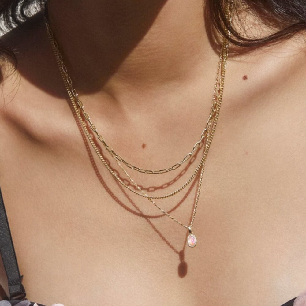 Mini Elisa Gold Triple Strand Necklace